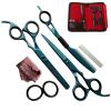5.5-Inch Hair Cutting & Thinning Scissors Set, Stainless Steel, Professional Barber Scissors, Brown, 6.5 Inch (Gold, 5 Inch) view 3