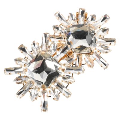 LIFKOME Removable Shoe Clips for Wedding Shoes, Gold, Rhinestones