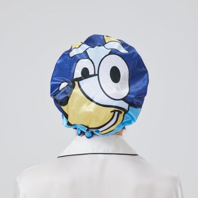 LONGDON HOMEONE Reusable EVA Shower Cap for Women, Blue Dog, 1-Pack