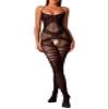 NewBull Sexy Women's Transparent Mesh Bodystocking, Crotchless, Black view 1
