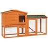 PawHut 2-Tier Rabbit Hutch with Ramp, 150 x 45 x 85 cm, Orange view 1