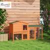 PawHut 2-Tier Rabbit Hutch with Ramp, 150 x 45 x 85 cm, Orange view 2