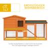PawHut 2-Tier Rabbit Hutch with Ramp, 150 x 45 x 85 cm, Orange view 3