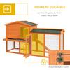 PawHut 2-Tier Rabbit Hutch with Ramp, 150 x 45 x 85 cm, Orange view 4