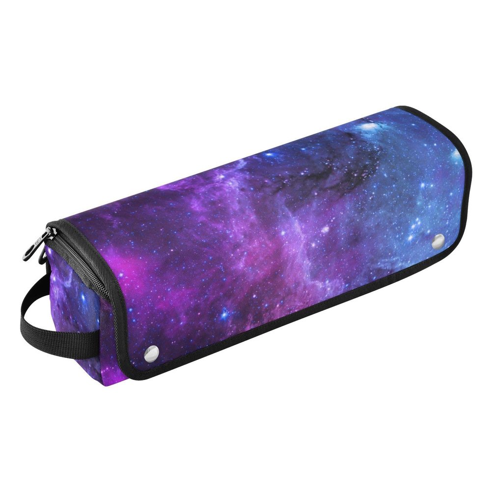 Universe Galaxy Nebula Space Hairstyling Tool Bag with Heat-Resistant Mat