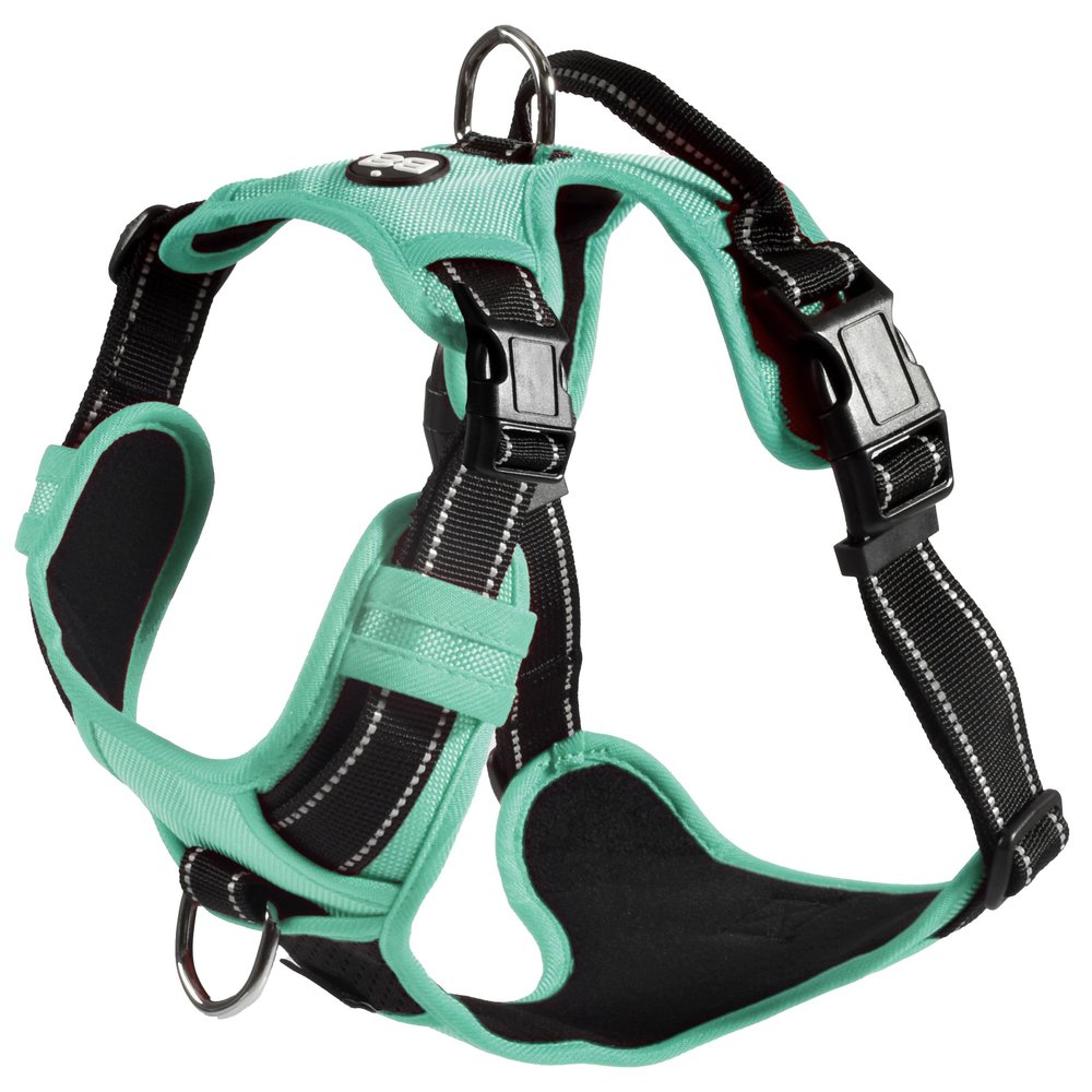 Bobby Rando Walk Dog Harness, XS, Reflective Nylon, Adjustable Buckles, Blue, Neck 20–32 cm, Chest 36–43 cm