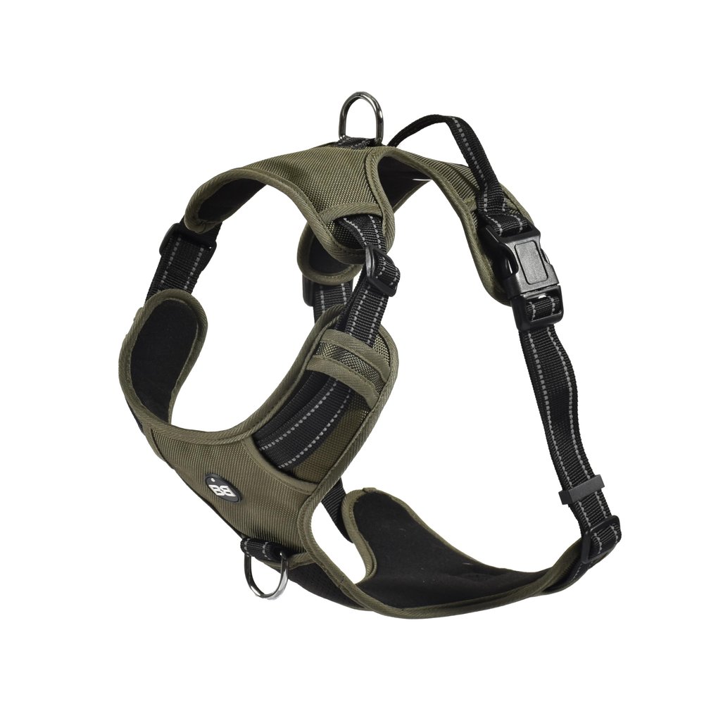 Bobby Rando Walk Dog Harness, XS, Reflective Nylon, Khaki, Neck 20–32 cm, Chest 36–43 cm