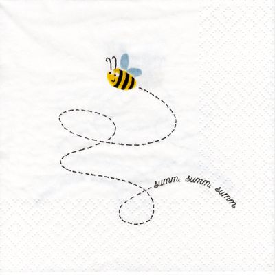 20 Cute Bee Napkins, Buzzing Bees, Summer, Spring, Birthdays, Kids' Parties, Table Decor, Decoupage, 33 x 33 cm