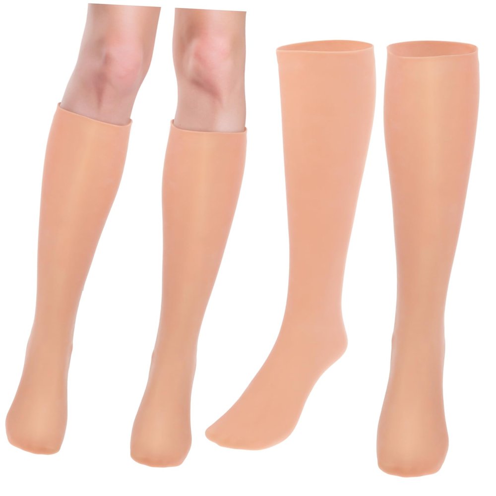 Long Moisturizing Socks for Cracked Feet, Khaki, 1 Pair