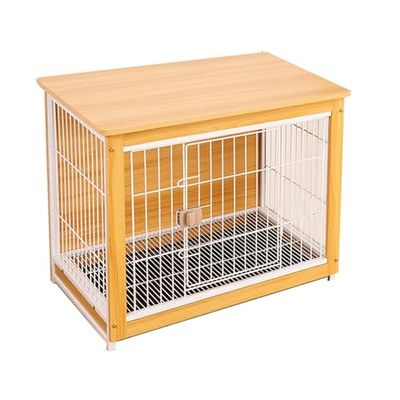 Wooden Dog Crate with Universal Wheels