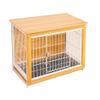 Wooden Dog Crate with Universal Wheels view 1
