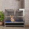 Sturdy Black Metal Dog Crate with Wheels and Tray, 62 x 45 x 55 cm view 1