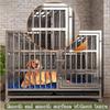 Sturdy Black Metal Dog Crate with Wheels and Tray, 62 x 45 x 55 cm view 3