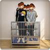 Sturdy Black Metal Dog Crate with Wheels and Tray, 62 x 45 x 55 cm view 4
