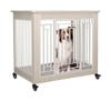 Wooden Dog Crate with Universal Wheels view 1