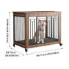 Wooden Dog Crate with Universal Wheels view 2