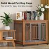 Wooden Dog Crate with Universal Wheels view 3
