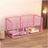 Metal Dog Crate and Pet Playpen, Pink, 120 x 60 x 60 view 1