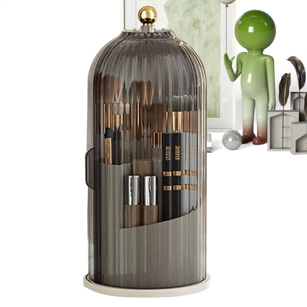 Rotating Makeup Organizer and Brush Holder for Vanity