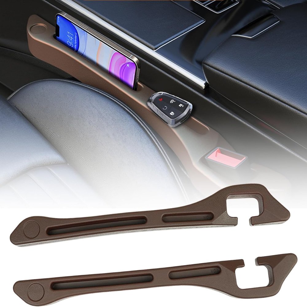 PAPEP 2-Piece Car Seat Gap Filler for KIA Sorento (7 Seats), 2015–2020, Brown