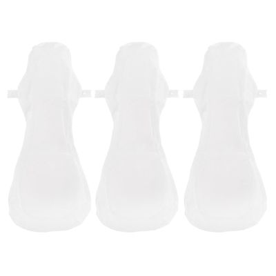 Washable Cotton Cloth Pads, 3-Pack with Snap Fasteners, White