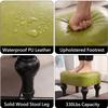 MNBVH Small Footstool Ottoman with Leather Upholstery and Wooden Legs, Color G view 3