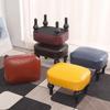 MNBVH Small Footstool Ottoman with Leather Upholstery and Wooden Legs, Color G view 4
