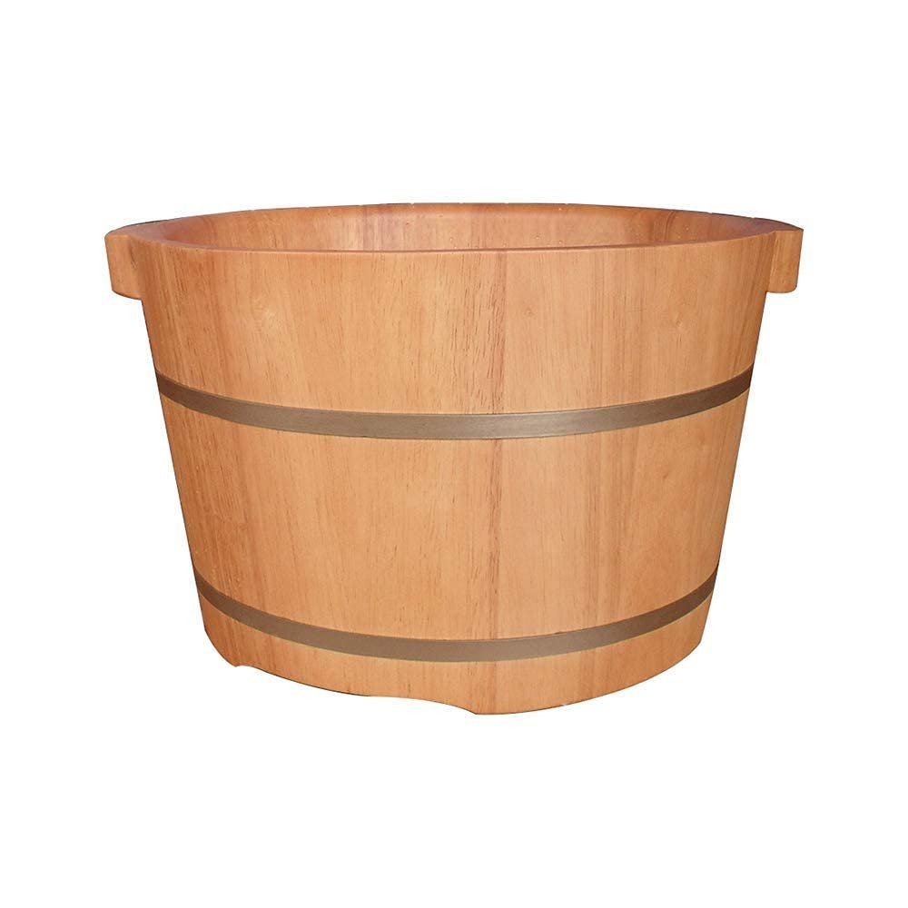 SBCGFY Wooden Foot Bath Bucket, Oak Foot Spa Tub, Insulated Pedicure Barrel