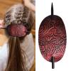 Oval Hair Clips – Faux Leather with Stick | Ponytail view 2