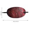 Oval Hair Clips – Faux Leather with Stick | Ponytail view 4