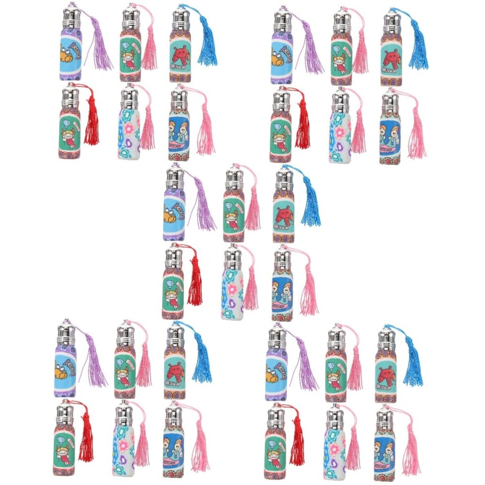Beavorty 30-Pack 8 mL Refillable Glass Perfume Roller Bottles with Tassels