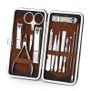 Stainless Steel Nail Clipper Set with Leather Travel Case for Thick Nails view 2