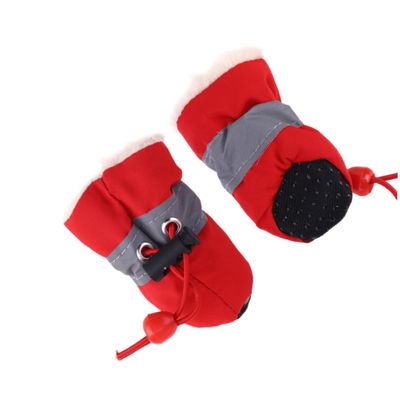 Homoyoyo Winter Dog Boots for Small Dogs, Soft Boots and Socks for Chihuahuas and Other Small Breeds, Red