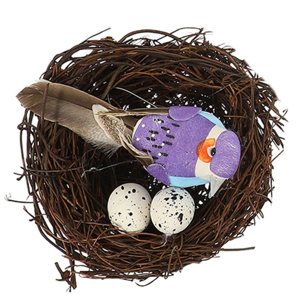 Yardwe Artificial Bird Nest Decoration