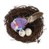 Kisangel Rattan Artificial Bird Nest with Foam Bird and Eggs view 1