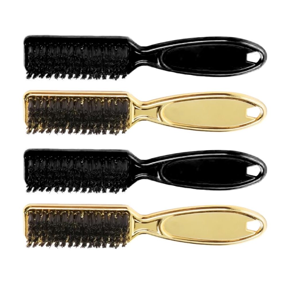 Healvian 4-Piece Beard and Neck Brush Set with Soft Bristles for Salon and Barber Use