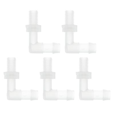 RATCHROLL 5-Pack 90-Degree Hose Fittings 5/16" M8 Male NPT Clear PP