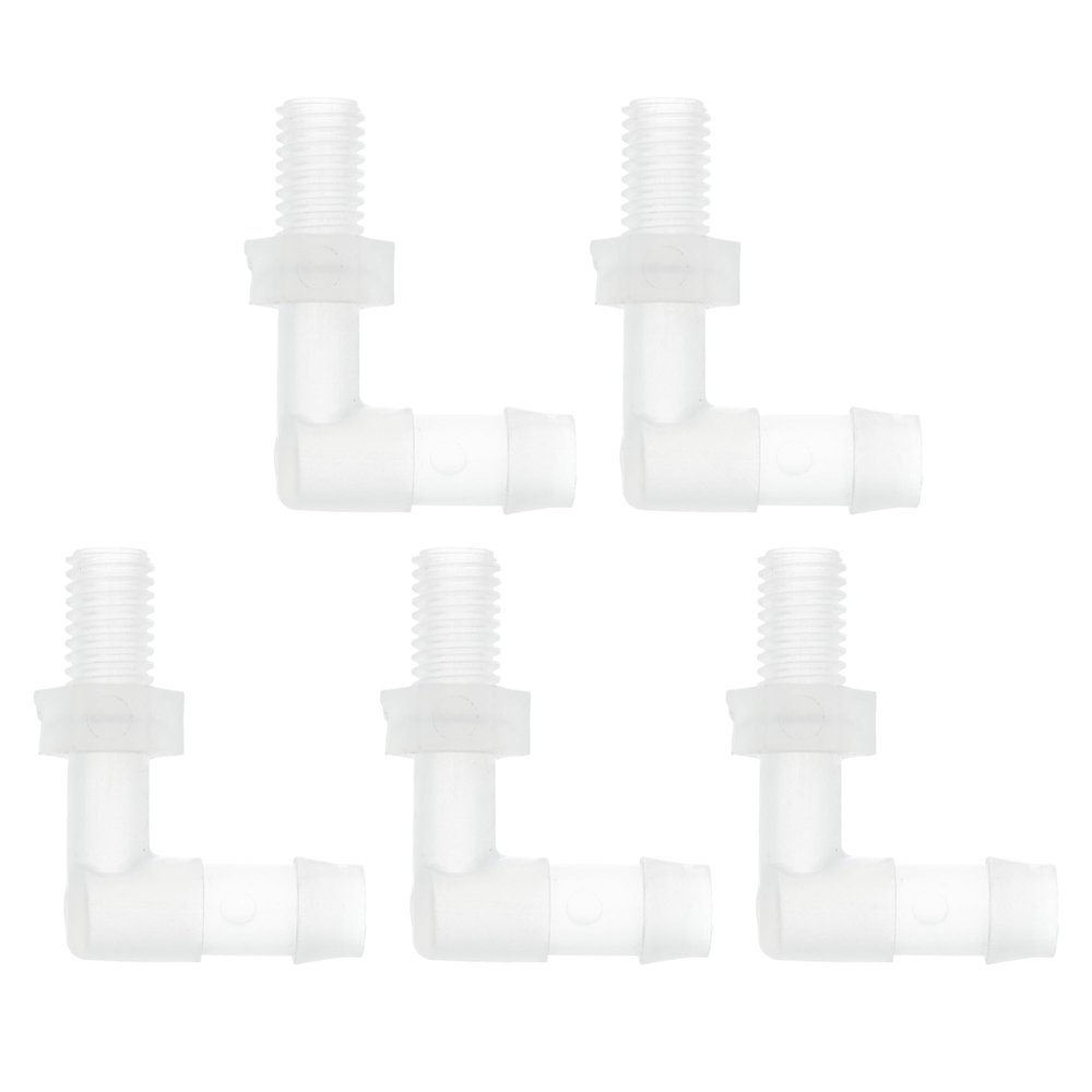 RATCHROLL 5-Pack 90-Degree Hose Fittings 5/16" M8 Male NPT Clear PP