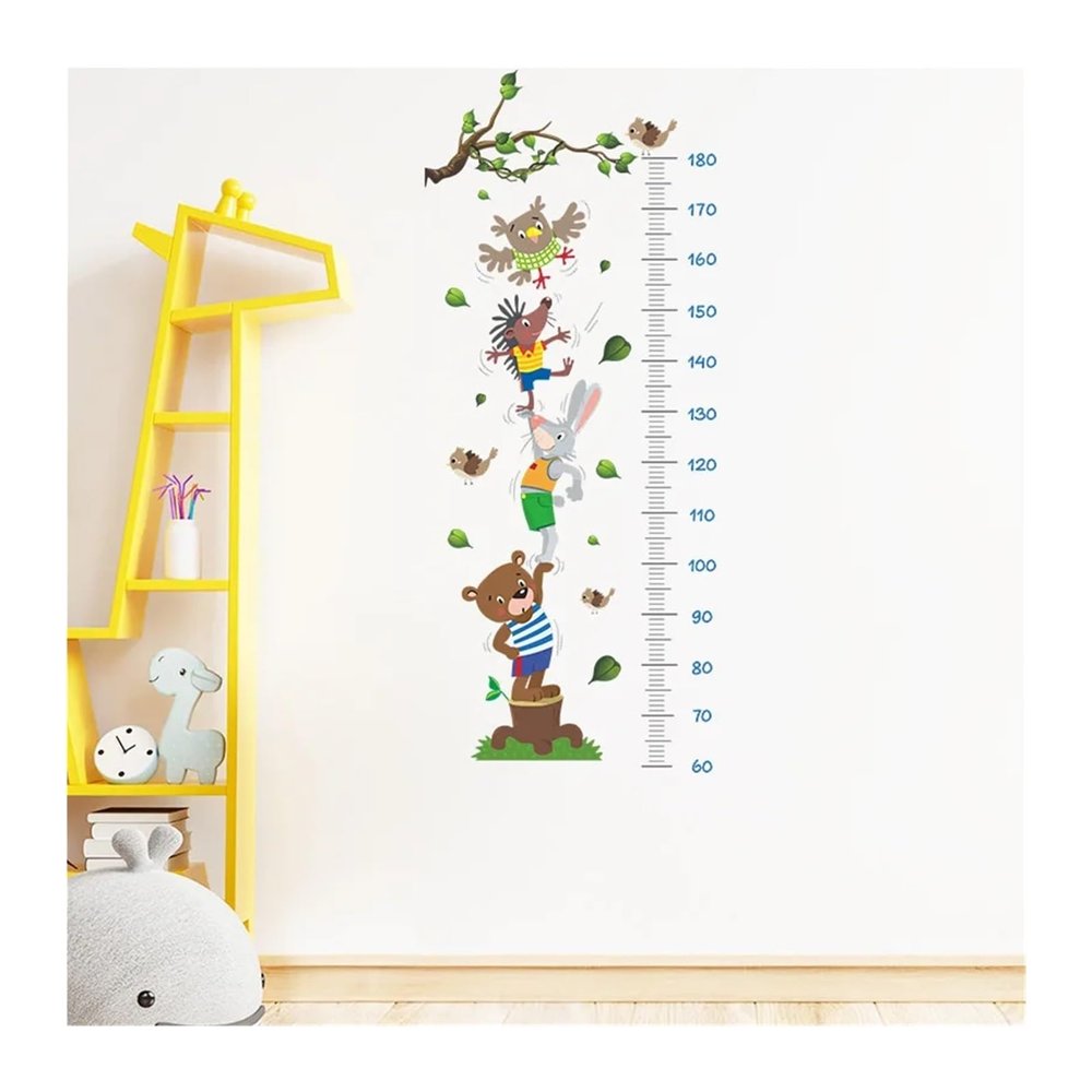 GMGQJST Kids' Height Chart Animal Sticker for Nursery, Self-Adhesive Wall Sticker (FX-C331)