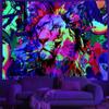 YHXBD Blacklight Skull Tapestry, Fantasy Animal Wall Hanging, UV-Reactive, A-05, 150 x 150 cm view 1