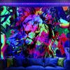 YHXBD Blacklight Skull Tapestry, Fantasy Animal Wall Hanging, UV-Reactive, A-05, 150 x 150 cm view 3