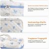 Mulaibdin 3-Piece Cosmetic Bag Set for Women, Quilted Makeup Organizer, Blue Bow view 3