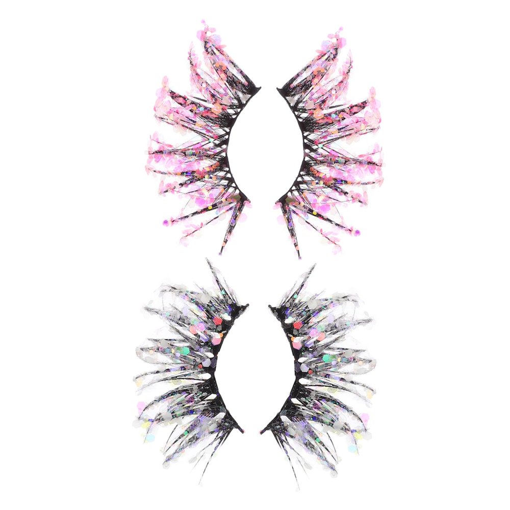 Glowing False Eyelashes, 2 Pairs, Fiber with 3D Effect