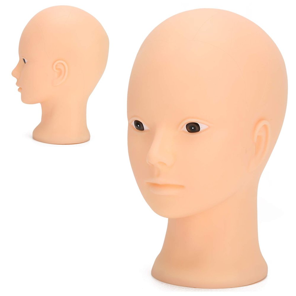 49 cm PVC Bald Mannequin Head for Wigs and Makeup