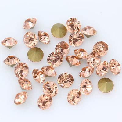 SS2–SS8 Shiny Crystals, 36 Colors, Round Rhinestones for Jewelry and Nail Art, SS6 2 mm Peach, 144 Pieces; SS8 2.4 mm, 144 Pieces