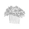 Crystal Alloy Hair Comb with Rhinestones, Silver Bridal Headpiece view 1