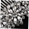 Crystal Alloy Hair Comb with Rhinestones, Silver Bridal Headpiece view 2