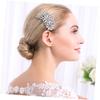 Crystal Alloy Hair Comb with Rhinestones, Silver Bridal Headpiece view 4