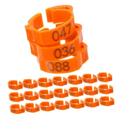 BUGUUYO Chicken Identification Leg Bands, 100 Pieces, Decorative Poultry Bands Made of Safe Plastic