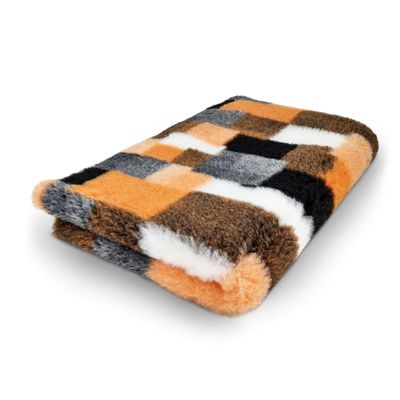 Generic Veterinary Bed/Vet Bed/Drybed Patchwork Orange–Gray–White | Various Sizes (75 x 100 cm)